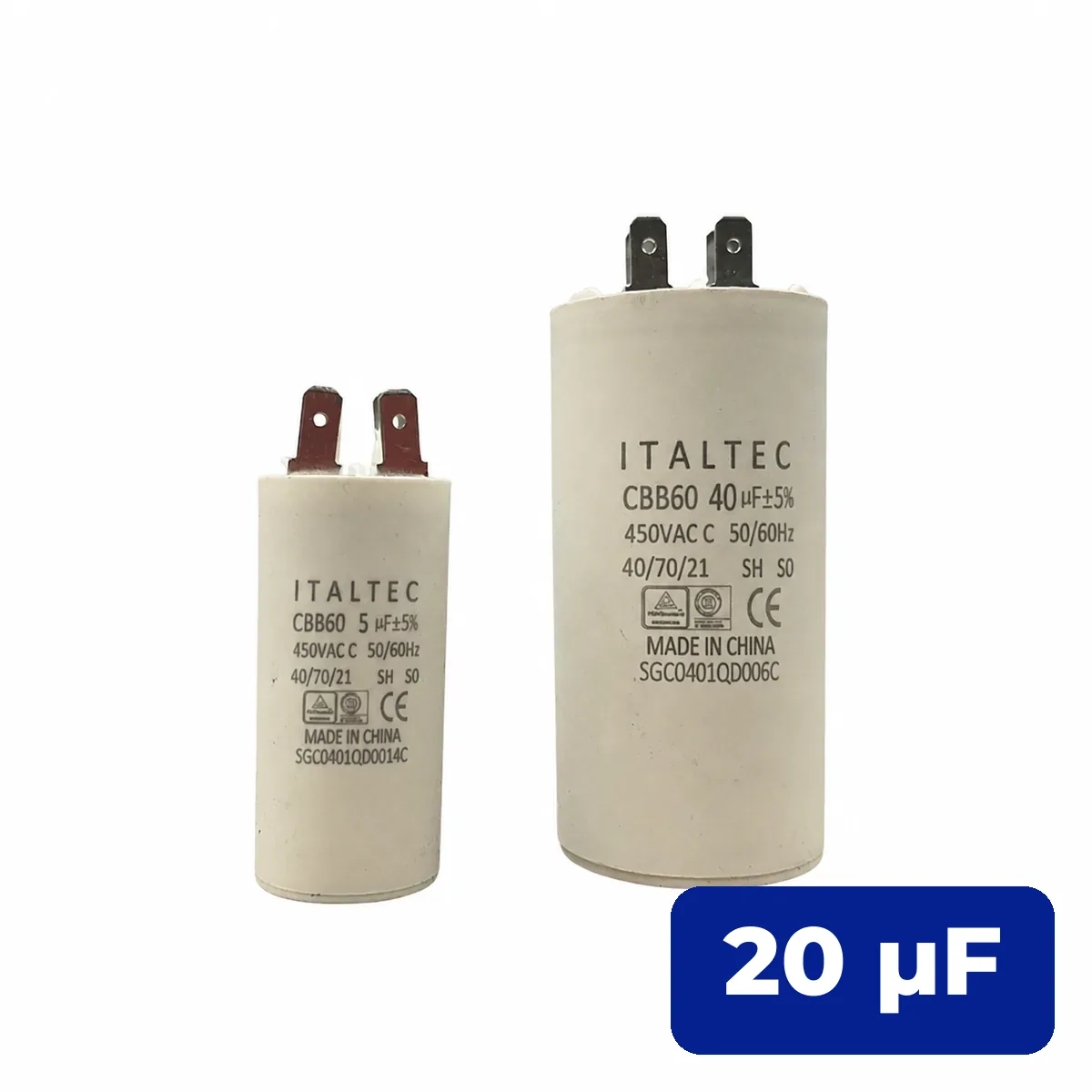 Capacitor 20 UF Cilíndrico