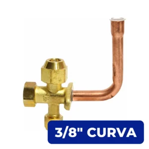 Válvula de Servicio Split 3/8" Curva Para R22